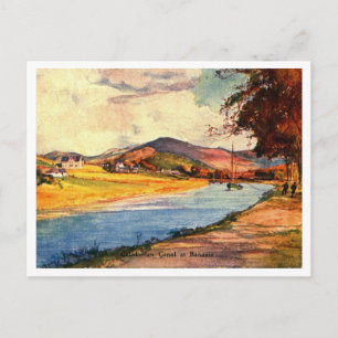 Caledonian Canal vid Banvie 1900-talets Vintage Vykort