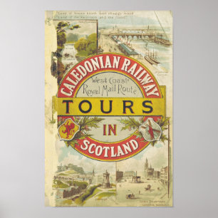Caledonian järnväg. Tours i Scotland. Poster