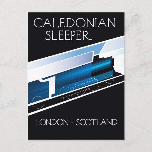 Caledonian Sleeper London Skottland reseinformatio Vykort (Framsida)