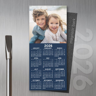 Calendar 1 Photo Collage - Kan redigera Mörk blått