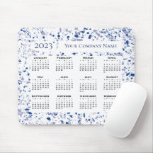 Calendar 2023 Blue White Grått Terrazzo Anpassning