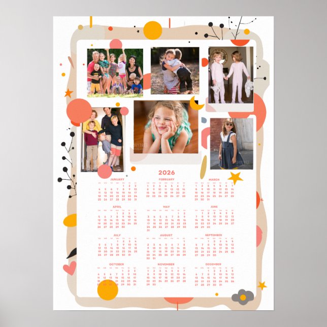 Calendar 2026 Family Photo Poster 18x24 (Framsidan)
