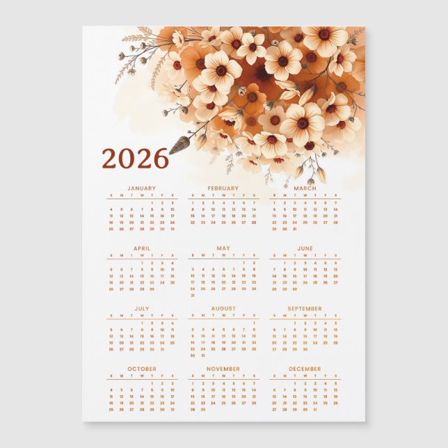 Calendar 2026 with flowers (Framsida)