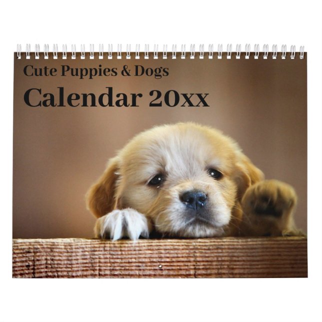 Calendar 20xx - Cute Puppies and Hundar Kalender (Omslag)