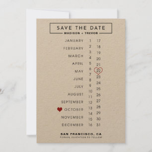 Calendar Bröllop spara datum Datumet