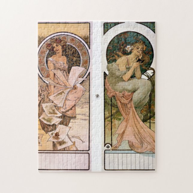 Calendar Champagne - Alphonse Mucha Pussel (Vertikal)
