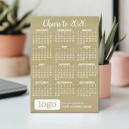 Calendar Cheers - Guld Dots with Business Logotyp Julkort