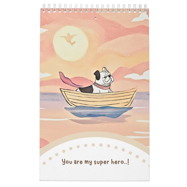 Calendar cute bulldog kalender (Baksida)