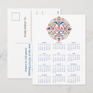 Calendar Grattis på födelsedagen USA 250 Helg Vykort