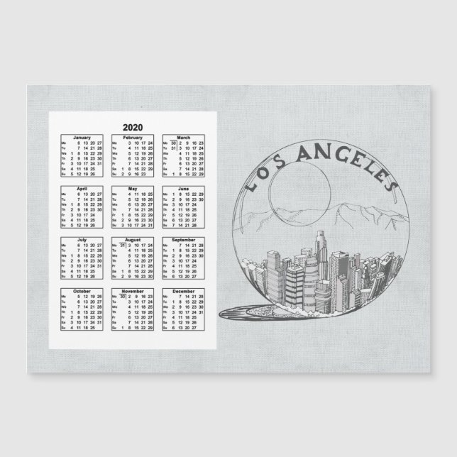 Calendar Los angeles Fullt År 2020 (Framsida)