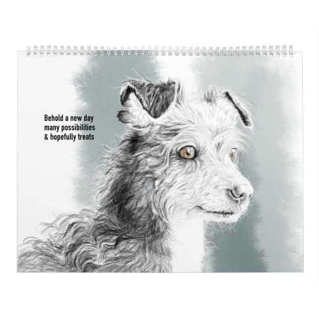 Calendar of pet drawings with cute haikus for each kalender (Omslag)