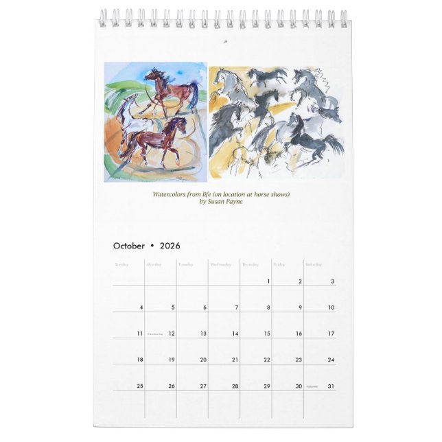 Calendar of Susan Payne Equine Art - 2022 Kalender (Oct 2026)