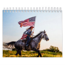 Calendar patriotic American flagga