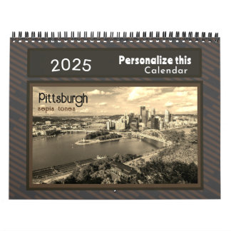 Calendar Pittsburgh Foton sepia-Personalize it Kalender