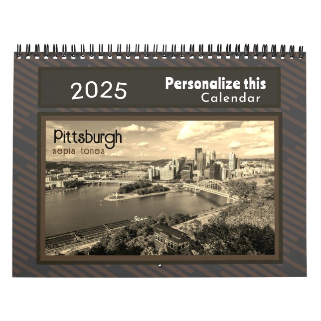Calendar Pittsburgh Foton sepia-Personalize it Kalender (Omslag)