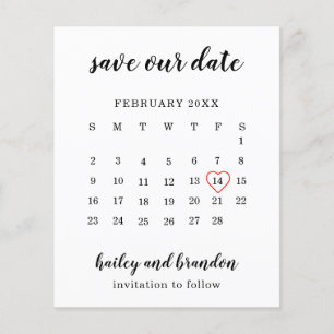 Calendar Red Heart Budget Bröllop spara datum