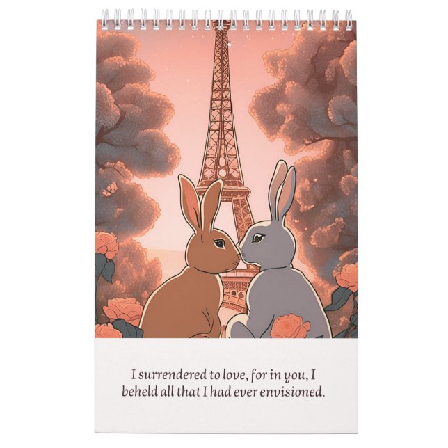 Calendar romantic rabbit kalender (Baksida)