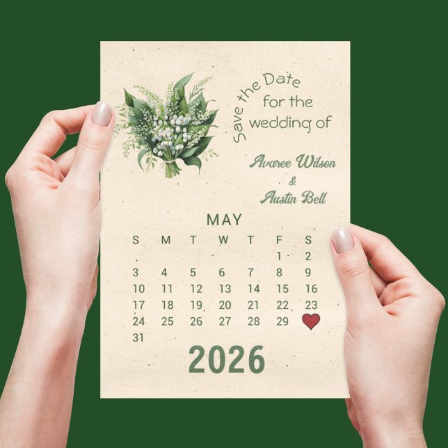 Calendar Stil Bröllop spara datum May Meddelande Vykort (Skapare uppladdad)