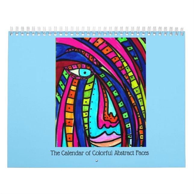 Calendar with Colorful Abstract Faces Kalender (Omslag)