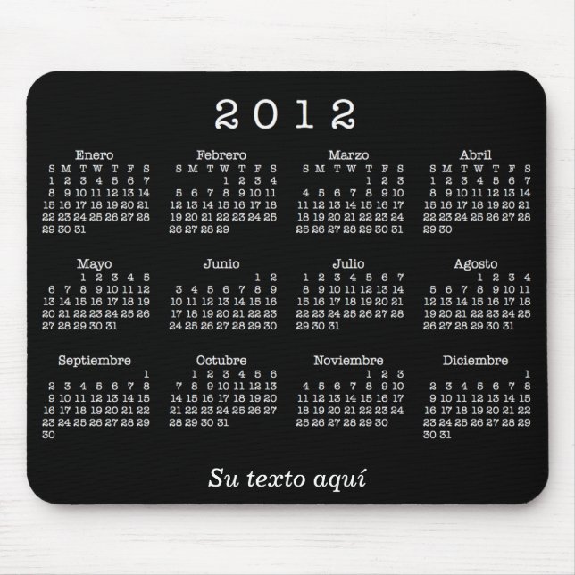 Calendario 2012 Españoles Musmatta (Framsidan)