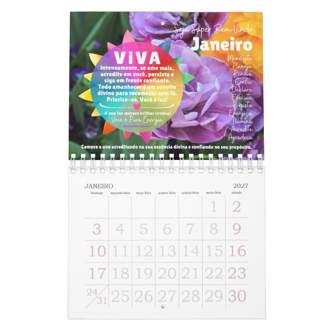 Calendário 2026 :: Viva a Vida Edição ILUMINAÇÃO Kalender (Jan 2027)