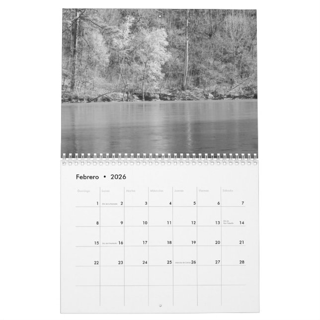 Calendario fotos de naturaleza en blanco y-neger kalender (Feb 2026)