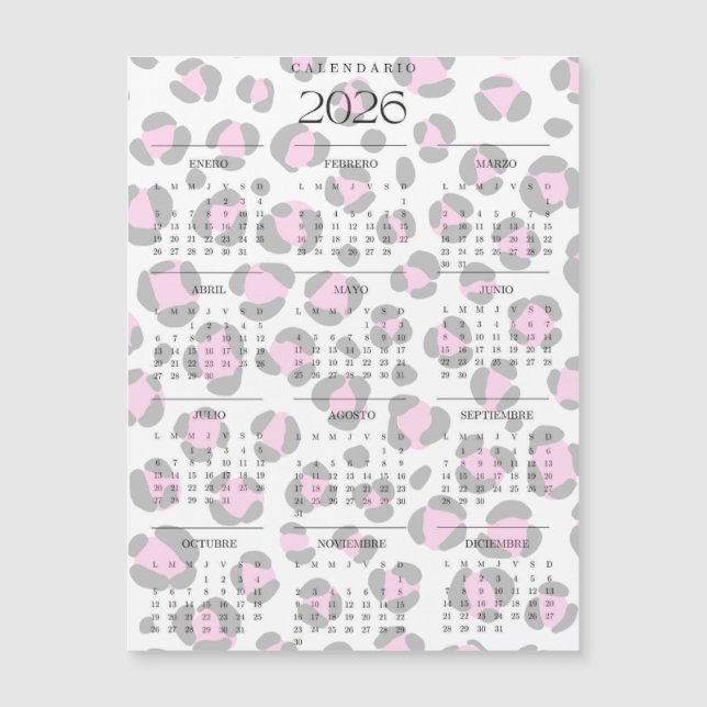 Calendario leopardo  (Framsida)