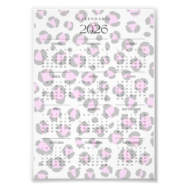 calendario leopardo fototryck (Framsidan)