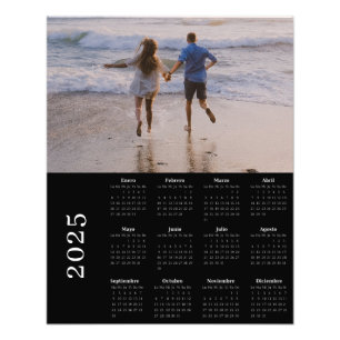 Calendario negro clásico con sangrado complete o 2 fototryck