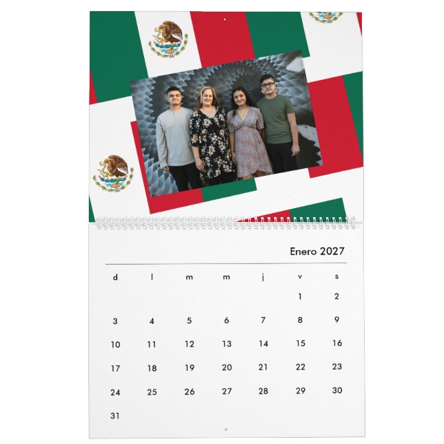 Calendario Personalizado Bandera de Mexico 2026 Kalender (Jan 2027)