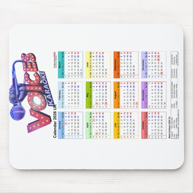 Calender 2026 mousepad. musmatta (Framsidan)