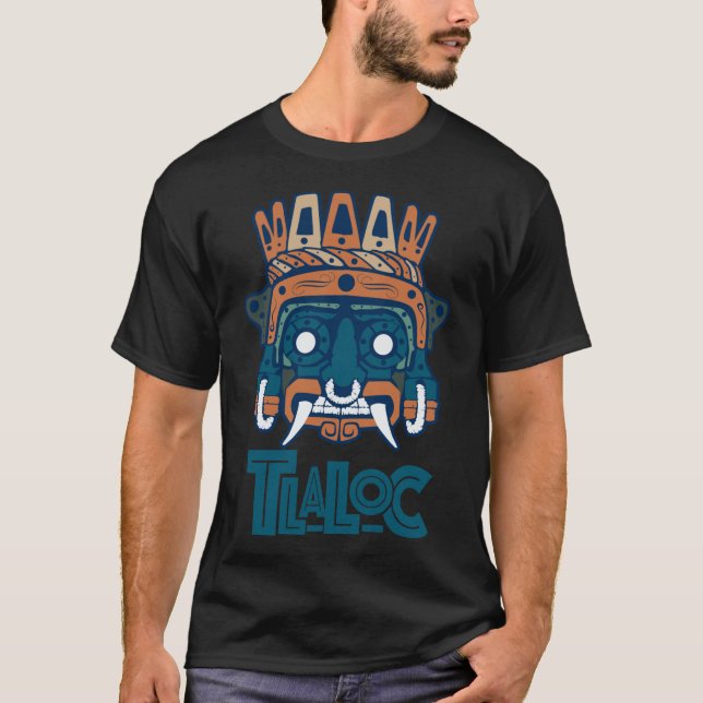 Calender Tlaloc Art Maya Inca Mexikanska kulturkos T Shirt (Framsida)