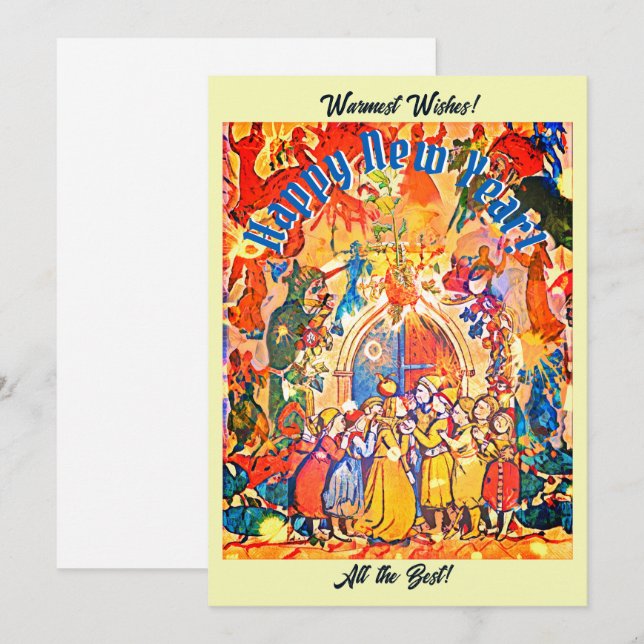 Calendrariskt Nyår Julkort (Fram/baksida)