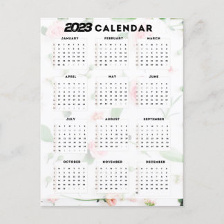 calendrier 2023 floral vykort