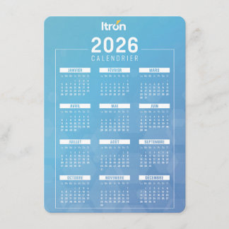 Calendrier 2026 Itron Bleu Français Tilläggskort