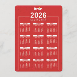 Calendrier 2026 Rouge Français Tilläggskort