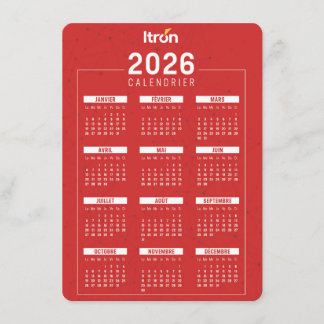 Calendrier 2026 Rouge Français Tilläggskort