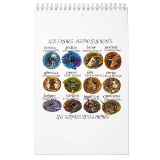 calendrier avec les signes astrologiques  kalender