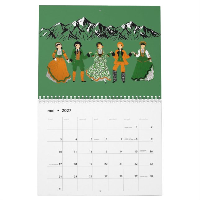 Calendrier, CORSICA, France Kalender (May 2027)