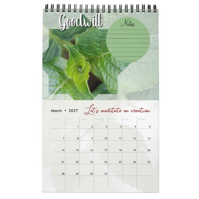 Calendrier Dieu méditation : étoile, mots & notes Kalender (Mar 2027)