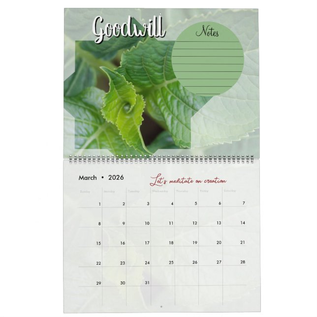 Calendrier Dieu méditation : étoile, mots & notes  Kalender (Mar 2026)