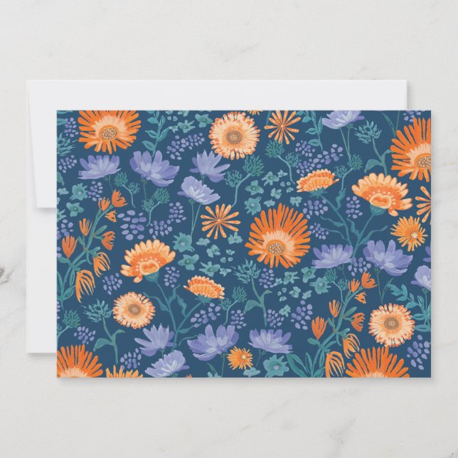Calendula Hand-färgad Blommigt Design Inbjudningar (Framsida)
