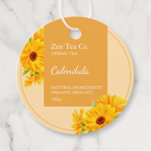 Calendula Herbal Tea Business Märkre Gåvor Etiketter
