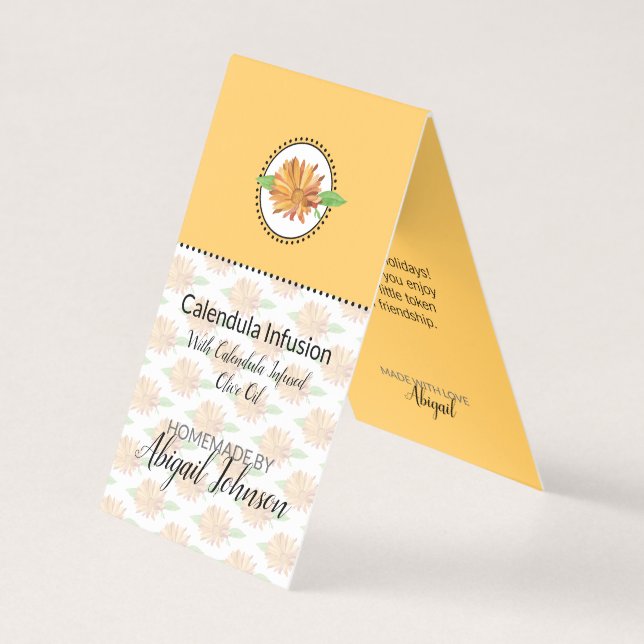 Calendula Homemade Bath & Body Label | Märkre av g Kort (Framsida)