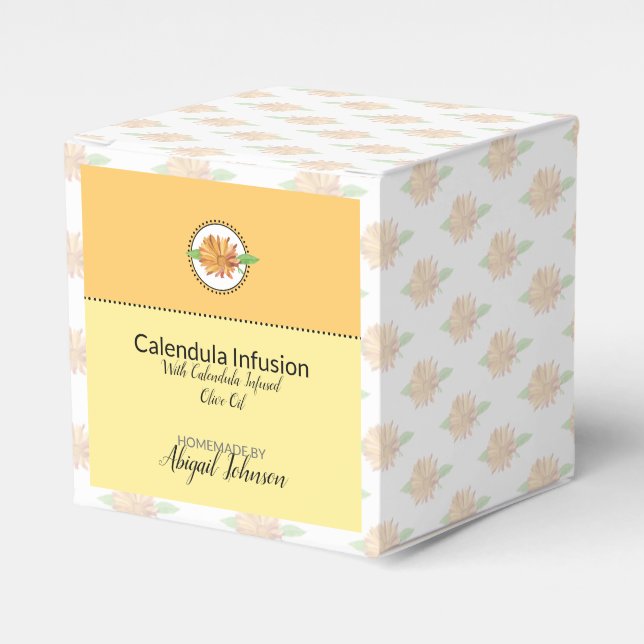 Calendula Marigold Wildbloms Bath Bomb Box Presentaskar (Framsidan Sidan)
