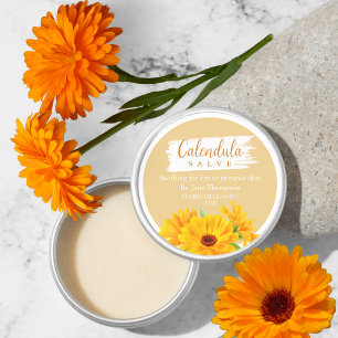 Calendula Salve/balm-etikett Runt Klistermärke