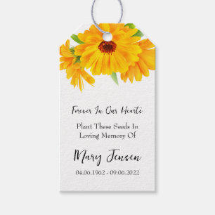 Calendula Seed Packet Memorial Funeral Presentetikett