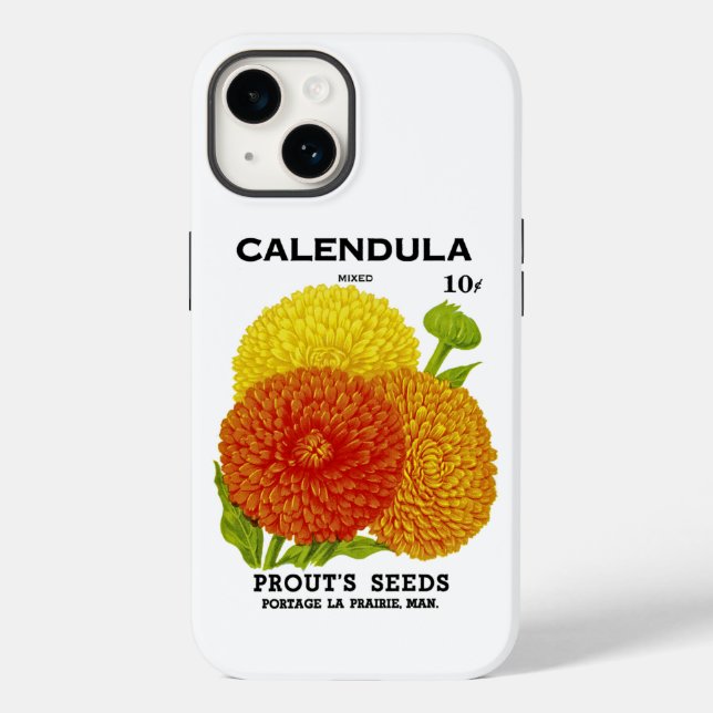 Calendula Vintage Seed Packet Fodral-Mate iPhone C (Baksida)