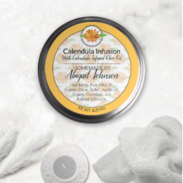 Calendula WildblomHandmade Artisan Gift-etikett Runt Klistermärke
