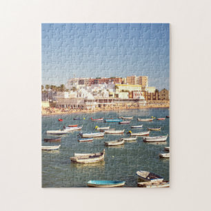 Caleta strand i Cadiz, Andalusia, Spanien Pussel